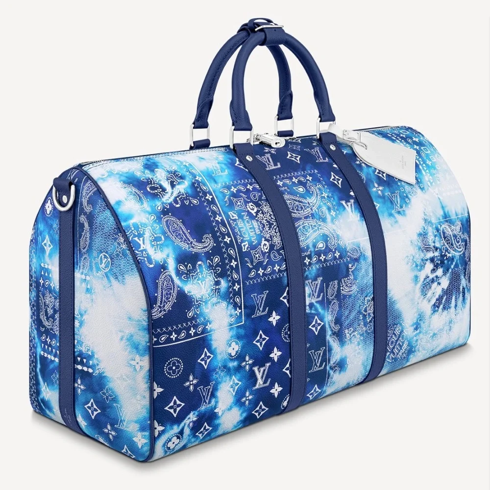 Louis Vuitton Leather Bandana Print Limited Edition Keepall 50B Duffle Bag